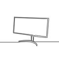 one line monitor for computer multimedia visual look minimalist object vector illustration