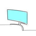 one line monitor for computer multimedia visual look minimalist object vector illustration