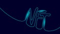 One line NFT Non Fungible unique cryptocurrency. Blockchain art crypto security code.Continuous digital photo object