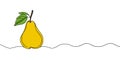 One line pear design. Hand drawn minimalism style vector illustration isolated on white background