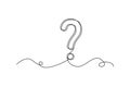 One line question mark design. Minimalistic query symbol. Conceptual inquiry sign. Vector illustration. EPS 10. Royalty Free Stock Photo