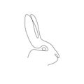 One line rabbit head design silhouette. Logo design. Hand drawn minimalism style vector