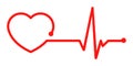 One line red pulse - vector Royalty Free Stock Photo