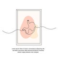 One line stomatch human organ poster drawing with frame Royalty Free Stock Photo