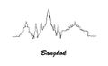 One line style Bangkok city skyline. Simple modern minimaistic. Royalty Free Stock Photo