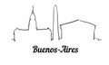 One line style Buenos-Aires skyline. Simple modern minimalistic style vector