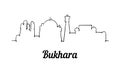 One line style Bukhara skyline. Simple modern minimalistic style 