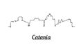 One line style Catania skyline. Simple modern minimalistic style 