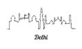 One line style Delhi skyline. Simple modern minimalistic style 