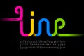 One line style font design