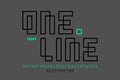 One line style font
