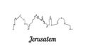 One line style Jerusalem skyline. Simple modern minimalistic style 