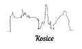 One line style Kosice skyline. Simple modern minimalistic style vector