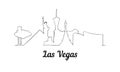 One line style Las Vegas skyline. Simple modern minimaistic style vector Royalty Free Stock Photo