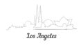 One line style Los Angeles skyline. Simple modern minimaistic style vector