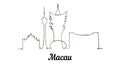 One line style Macau sketch illustration