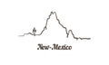 One line style New-Mexico skyline. Simple modern minimaistic style vector