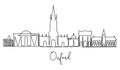 One line style Oxford city skyline United Kingdom. Simple modern minimalistic style. Single continuous line drawing of Oxford city Royalty Free Stock Photo