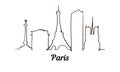 One line style Paris sketch illustration isolated on white background