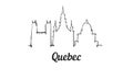 One line style Quebec skyline. Simple modern minimalistic style vector