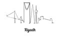 One line style Riyadh skyline. Simple modern minimaistic style vector