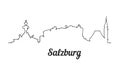 One line style Salzburg skyline. Simple modern minimalistic style 