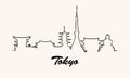 One line style Tokyo skyline. Simple modern minimaistic style vector. Royalty Free Stock Photo