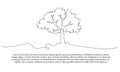 One line tree poster drawing with frame Royalty Free Stock Photo