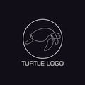 One line turtle logo
