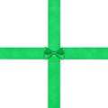 One little bow knot on two crossing satin bands Royalty Free Stock Photo