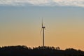 one lonely wind turbine high on ridge Royalty Free Stock Photo