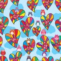 One owl one love seamless pattern