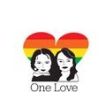 One love vector illustration. gay rainbow heart symbol