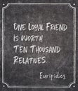 Loyal friend Euripides quote Royalty Free Stock Photo