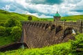 One of the main dams in the summertime of the Elan valley of Wales. Royalty Free Stock Photo