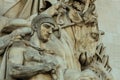 Close up of one of the four main sculptural groups in the Arc of Triumph: La Paix de 1815