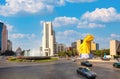 One of the main Mexico City Streets Paseo De La Reforma, a place of historic landmarks, financial buildings and banks Royalty Free Stock Photo