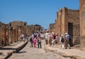 One of the main streets of Pompeii, Naples, Italy