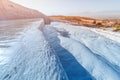 main tourist attractions in Turkey is the travertines and Pamukkale hot springs. Scenic panoramic view on turkish Royalty Free Stock Photo