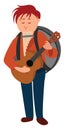 One man band, illustration, vector Royalty Free Stock Photo