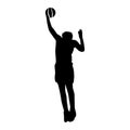 A set of detailed silhouette basketball players in lots of different poses Royalty Free Stock Photo