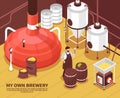 Brewery Owner Isometric Poster