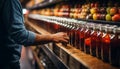 One man choosing healthy food in a supermarket generated by AI