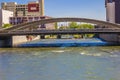 One Of Many Bridges Crossing The Truckee River In Downtown Reno, Nevada Royalty Free Stock Photo