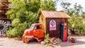 One of the many buildings and historic vehicles in the old mining town of El Dorado in Eldorado Canyon in