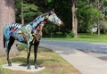 One of many colorful horse sculptures seen throughout the city, Saratoga Springs, New York, 2018