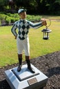 One of many statues of jockeys celebrating the season and horse racing, Saratoga New York, 2018