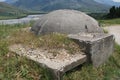 One of many Communist-era bunkers dotting the Albanian countryside Royalty Free Stock Photo