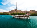 Traditional day boat moored in Komodo National Park Royalty Free Stock Photo