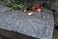 One of many stones honoring those killed unjustly, Salem Witch Trial Memorial, Salem Mass, 2019